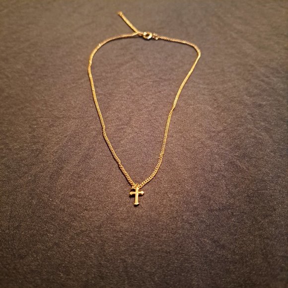 Vintage 80s Child's Cross Necklace - Rare Find - Picture 2 of 6